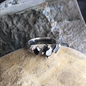 14k white gold 3 ct black diamonds